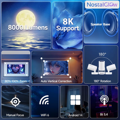 NostalGlow Projector 8K Room Decoration